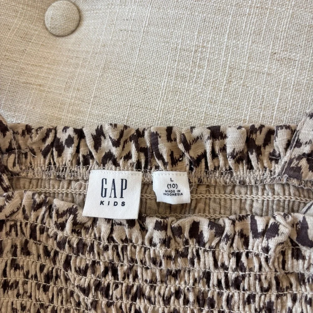 Gap Kids Y2K Leopard Print Smocked Peplum Tank Top - Size 10(L)